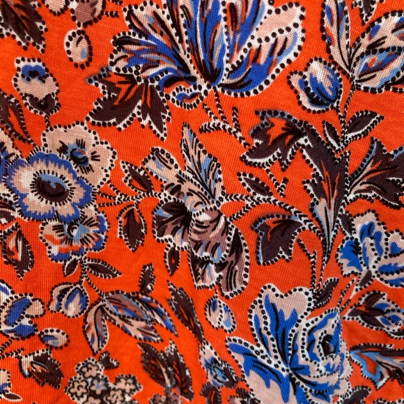 Boden Rita Ruched Firecracker Painterly Floral Jersey Dress US Sz 10L - Picture 3 of 3